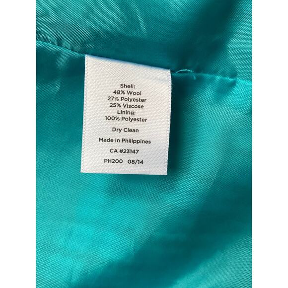 Talbots 6P Blue Houndstooth‎ Plaid Wool Blend Mini Skirt VERY NICE CONDITION - Picture 9 of 9